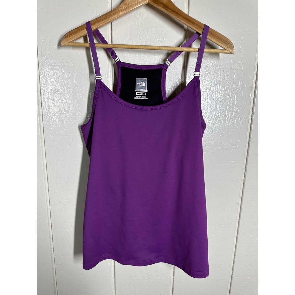 The North Face Tank Top Womens L Purple VaporWick Racerback Shelf Bra Activewear